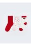 Lcw Baby Red Christmas Themed Baby Girl Socks 3-Pack