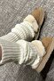 Ecru 100% Acrylic Top Quality Knitwear Knitted Socks Leggings