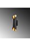Rustic Metal Tubular Single Wall Sconce, Black Gold Wall Lighting with Foliage Cut-11810 - 4