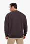 Relax Fit Crew Neck Thick Inside Soft Fleece Dark Brown Men's Sweatshirt T5139Az/Bn339 - 5