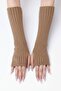 Coffee Knitwear Knitted Hand Warmer Oversleeve Fingerless Gloves - 2