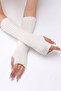 Ecru Knitwear Knitted Hand Warmer Oversleeves Fingerless Gloves - 2