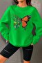 3 Yarn Combed Cotton Butterfly Printed Unisex Sweatshirt