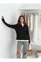 Women's Basic V-Neck Detailed Sweatshirt - 4