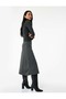 Midi Flared Skirt with Metallic Thread Detail - 2