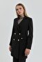 Double Breasted Blazer Jacket Black