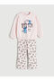 Vizyon New Season Printed Girls' Sweatshirt and Leggings Pants 2-Piece