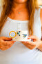 Blue Bead Evil Eye Patterned 24K Gold Detailed Handmade Turkish Coffee Cup and Saucer