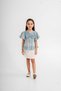 Girl's 2-Piece Set, Embroidered Blouse and Belted Gabardine Skirt