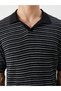 Vizyon New Season Polo Neck Striped Men's T-Shirt - 3