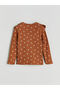Two Mt Shop Quality Lcw Kids Brown Camisole Floral Tight & Slim Long Sleeve Girl's T-Shirt - 5