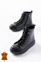 Genuine Leather Sewn to Orthopedic Sole Waterproof Keeps Warm Unisex Children's Daily Boots - 3