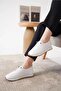 Orthopedic-Sole Everyday Soft Comfortable Women's Leather Lace-Up Laser Ballet Flats - 2