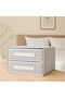 2-Compartment Covered Drawer Organizer Bin Foldable Fabric Organizer Box - 5