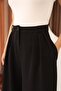 Women's Black Pleated High Waist Palazzo Pants - 3