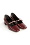 Square Toe, Closed Toe, Pearl Accessories, 4cm Thick Heel, New Season Women's Shoes - 4