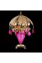Pink Crystal Table Lamp |   Brass Cast Antique Crystal Lampshade (E14) 2 Bulbs 65 cm