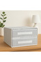 2-Compartment Covered Drawer Organizer Bin Foldable Fabric Organizer Box - 2