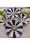 Esterhomedecor 6-Piece Porcelain Hand-Painted Coffee Side Tray for Turkish Delight