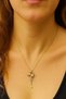 Bow Figured Zircon Stone Gold Color Chain Women's Necklace Tarnish Resistant Steel Necklace Style - 6