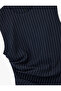 Slim Fit Crew Neck Draped Sleeveless Mini Dress - 5