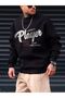 Player 75 Sweatshirt - Black Printed Oversize Ribbed Crew Neck - 3