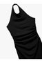 Bürümcük Fabric Backless Gathered Halter Neck Midi Dress - 6