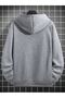 3 Thread Deer Logo Sweatshirt - Gray Printed Oversize Hoodie - 3