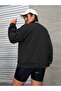 Biritich Columbia 1886 Sweatshirt - Black Printed Oversize Ribbed Crew Neck