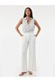Classic Collar Sleeveless Satin Shirt with Flap Pocket Detail - 2
