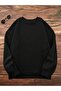 Rapids 83 Sweatshirt - Black Printed Oversize Ribbed Crew Neck - 2