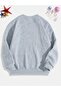 3 Thread Softball Girl Sweatshirt - Gray Printed Oversized Crew Neck - 2