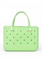 EVA Rubber Beach Tote Bag with 5 Summer Charms for Women & Family - (Green - Large) - 4