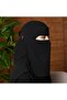 نقاب قصير مطرز بحزام وشعار - 2