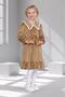 Girl's Velvet Ruffled Collar Dress - 3 - 10 Years Old - 6 Color Options - Beige
