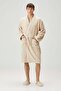 Shadow 100% Cotton Men's Bathrobe Beige