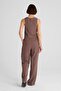 Mink Double-Layer Crepe Loose Pants - 5
