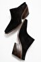 Devina women's genuine leather western slippers black suede - 8