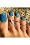Silver Color 3 Pieces Toe Finger Steel Ring Set - 6