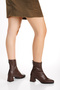 Women's Bitter Brown Blunt Toe Stretch Heeled Boots - 2