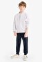 K8852 Navy Blue Boys' School Jogger Sweatpants with Elastic Waist
