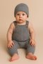 Baby Girl and Boy Adjustable Strap Diamond Pattern Beret Knitwear Salopet Set - 7