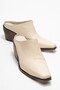 Devina women's genuine leather western slippers beige