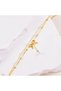 Gold Bowknot Pearl Stone Steel Anklet Bracelet 27 cm Gift Anklet Bracelet - 2