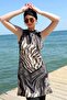 ملابس سباحة نصفية من Zero Sleeve Leopard باللون الأسود