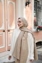 Jacquard Geometric Pattern Lumea Shawl - Dark Beige - 3