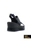 Women's Black Genuine Leather Sandals 505323740-1 - 5