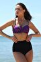 بيكيني نسائي من Under Moda ذو خصر مرتفع بدون حمالات باللون الأرجواني - 5