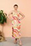 Women's Rope Strap Slit Long Fuchsia Nightgown - 3