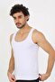 Men's Combed Cotton White Undershirt - 5